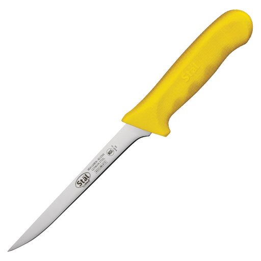 6" Boning Knife, Yellow PP Hdl, Narrow (6 Each)-cityfoodequipment.com