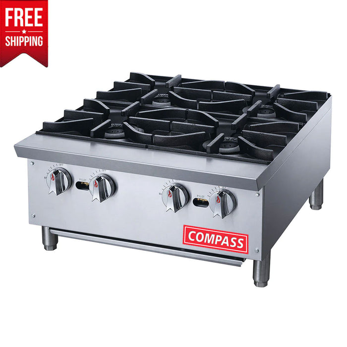 Compass PLG-DCHPA24 Hot Plate with 4 Open Burners-cityfoodequipment.com