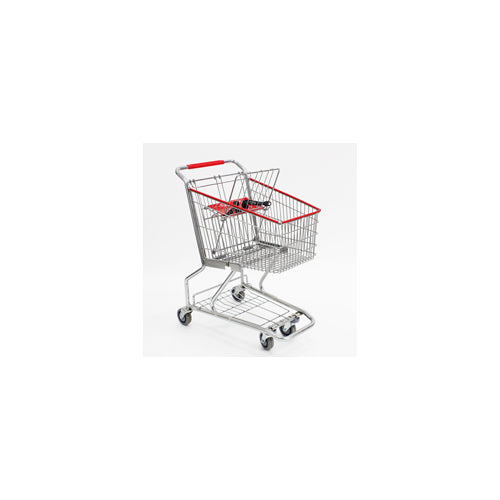 Compact Chrome Metal Grocery Shopping Cart 3.8 Cu. Ft. Convenience C