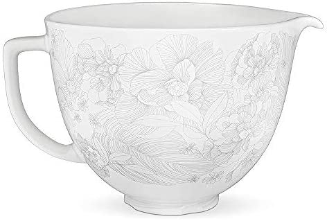KitchenAid KSM2CB5PWF 5 Quart Whispering Floral Ceramic Bowl-cityfoodequipment.com