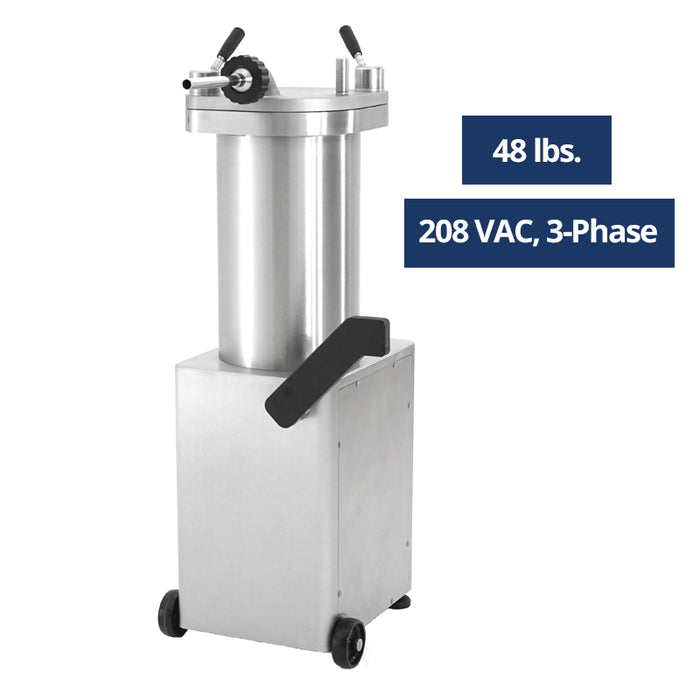 Talsa F25S/48 All Stainless Hydraulic 48 LB Sausage Stuffer - 3 Phase 208 Volt-cityfoodequipment.com