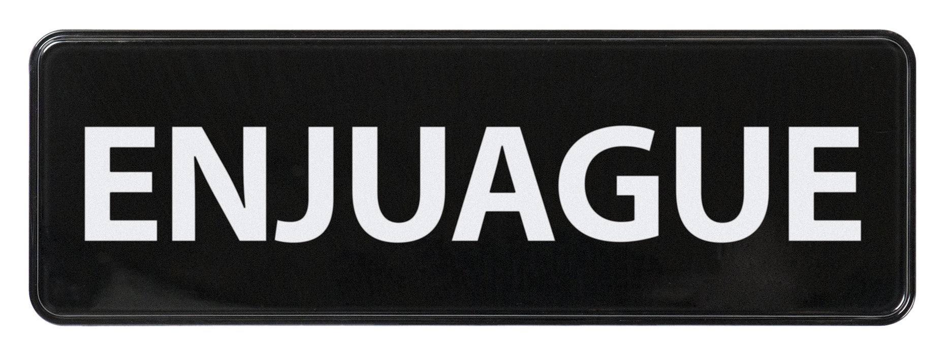 Information Sign, Spanish, "Rinse", 3" x 9", Black (12 Each)-cityfoodequipment.com