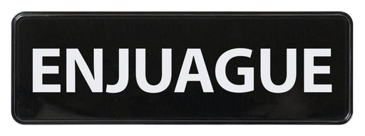 Information Sign, Spanish, "Rinse", 3" x 9", Black (12 Each)-cityfoodequipment.com