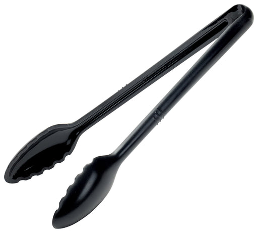 12" PC Serving Tong, Black, Curve (12 Each)-cityfoodequipment.com