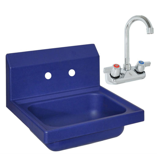 ION™ Blue Antimicrobial Hand Sink w/ Faucet 14" x 10" x 5"-cityfoodequipment.com