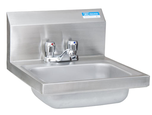 S/S Hand Sink w/ Dual Supply Metering Faucet 2 Holes-cityfoodequipment.com