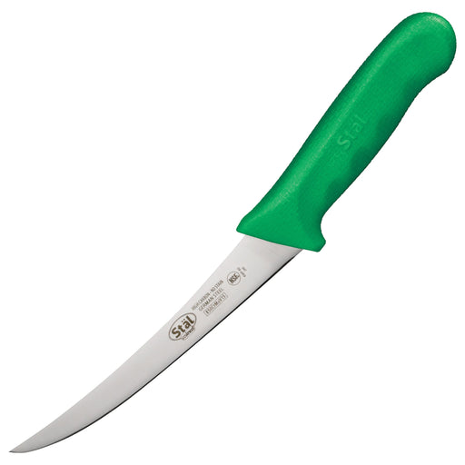6" Boning Knife, Green PP Hdl, Curved (6 Each)-cityfoodequipment.com