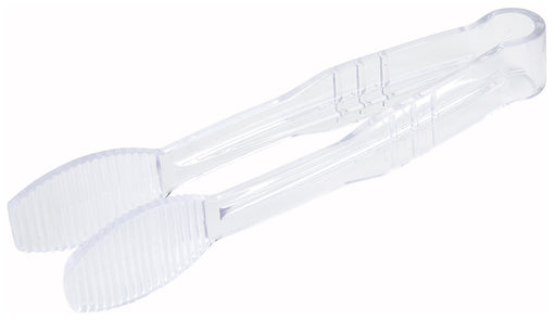 6" Flat Tong, Clear, PC (12 Each)-cityfoodequipment.com