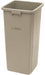 23 Gallon Square Tall Trash Can, 15-5/8" Square x 30-3/4"H, Beige (1 Each)-cityfoodequipment.com