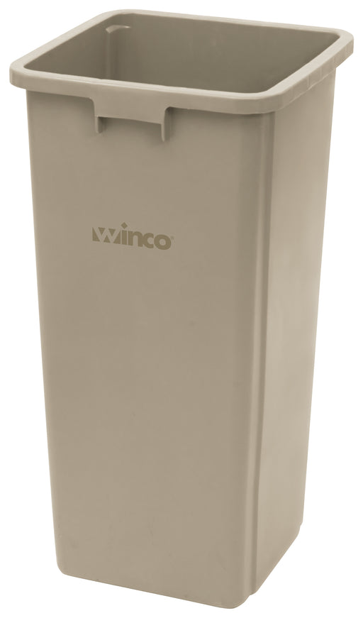 23 Gallon Square Tall Trash Can, 15-5/8" Square x 30-3/4"H, Beige (1 Each)-cityfoodequipment.com