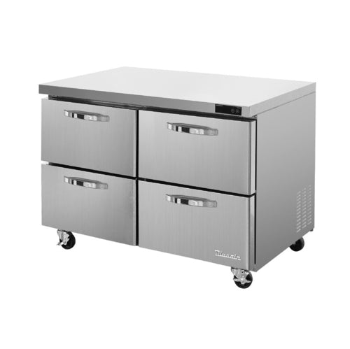 Undercounter Refrigerator, Two-Section, 48-3/8"W, 13.1 Cu. Ft. Capacity, Rear-Mo-cityfoodequipment.com
