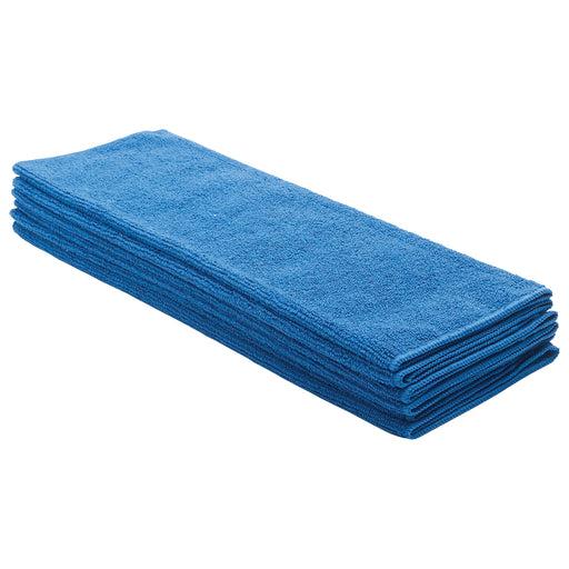 Microfiber Towel, 16" x 16", 6pcs/pk, Blue (10 Pack)-cityfoodequipment.com