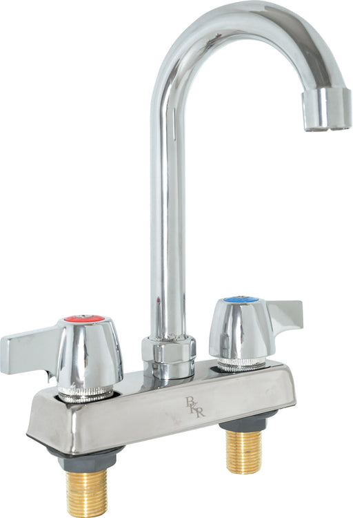 WorkForce Standard Duty Faucet, 5" Gooseneck spout, 4" O.C.Deck Mount-cityfoodequipment.com