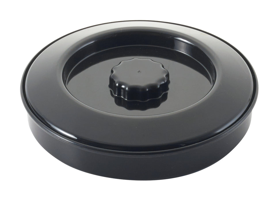 Tortilla Warmer with Lid, 7-1/2" Dia x 1-7/8"H, Stackable, PP, Black, NSF (12 Each)-cityfoodequipment.com
