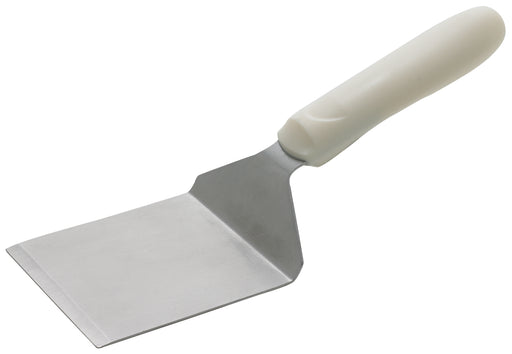 Steak/Burger Turner w/Offset, White PP Hdl, 4-1/8" x 3-3/4" Blade (12 Each)-cityfoodequipment.com