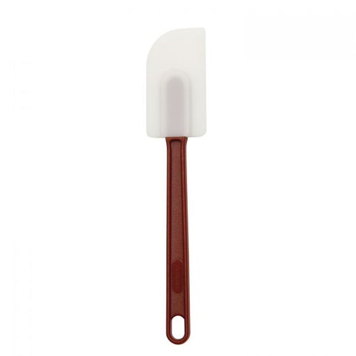 Thunder Group PLSP010HR 10" Scraper w/ Red Plastic Handle - Silicon, White - 12, (each)-cityfoodequipment.com