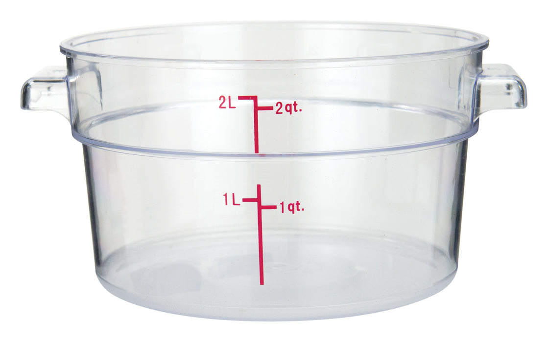 2qt Round Storage Container, Clear, PC (12 Each)-cityfoodequipment.com