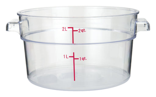 2qt Round Storage Container, Clear, PC (12 Each)-cityfoodequipment.com