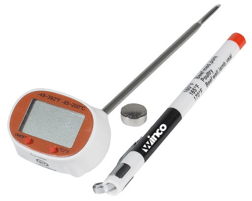 Digital Thermometer, 1-3/16" LCD, 4-3/4" Probe, White (12 Each)-cityfoodequipment.com
