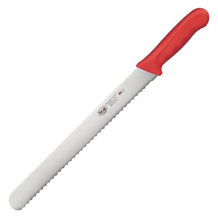 12" Wavy Edge Slicer, Red PP Hdl, Straight (6 Each)-cityfoodequipment.com