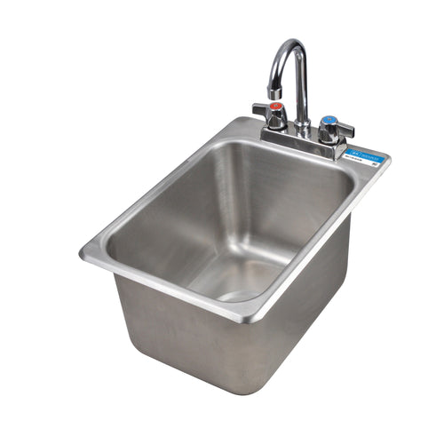 1 Compartment Drop-In Sink 10" x 14" x 10" D w/ Faucet-cityfoodequipment.com