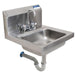 S/S Hand Sink w/ Faucet, P-Trap 2 Holes 13-3/4"x10"x5"-cityfoodequipment.com