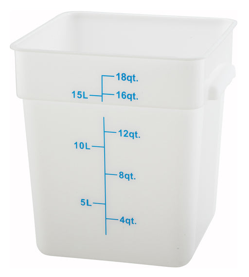 18qt Square Storage Container, Translucent, PP (12 Each)-cityfoodequipment.com