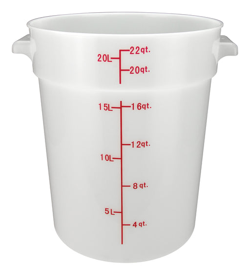 22qt Round Storage Container, White, PP (6 Each)-cityfoodequipment.com