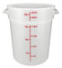 22qt Round Storage Container, White, PP (6 Each)-cityfoodequipment.com