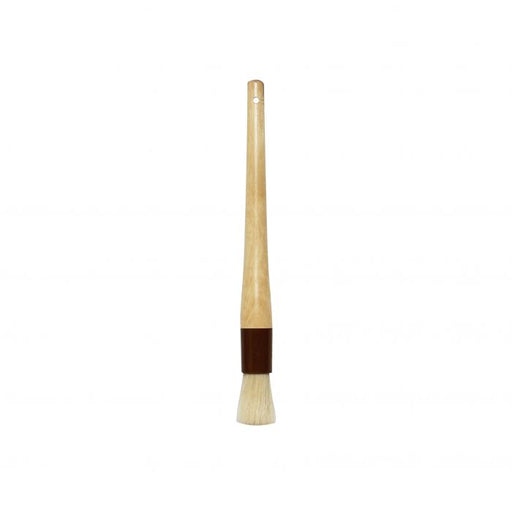 Thunder Group WDPB006 1" Round Pastry Brush - Boar Bristles, Brown Plastic Ferrule, Wood Handle - 12, (each)-cityfoodequipment.com