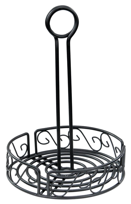 Round Condiment Caddy, 6-1/4", Black Wire (12 Each)-cityfoodequipment.com