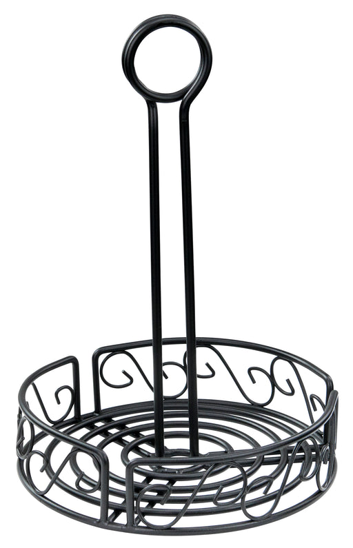 Round Condiment Caddy, 6-1/4", Black Wire (12 Each)-cityfoodequipment.com