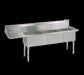 Stainless Steel 3 Compartment Sink w/ Left Drainboard 18X18X12D Bowls-cityfoodequipment.com