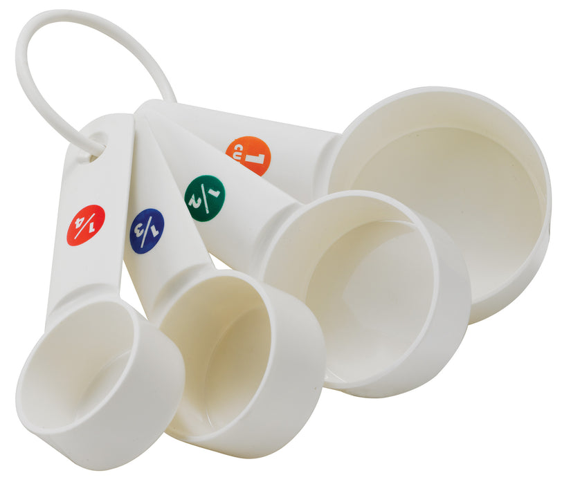 Measuring Cup Set, 4pcs, White Plastic (12 Set)-cityfoodequipment.com