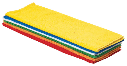 Microfiber Towel, 16" x 16", 6pcs/pk, Various Colors (10 Pack)-cityfoodequipment.com