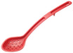13" Perforated Serving Spoon, Red, PC, Curve (12 Each)-cityfoodequipment.com