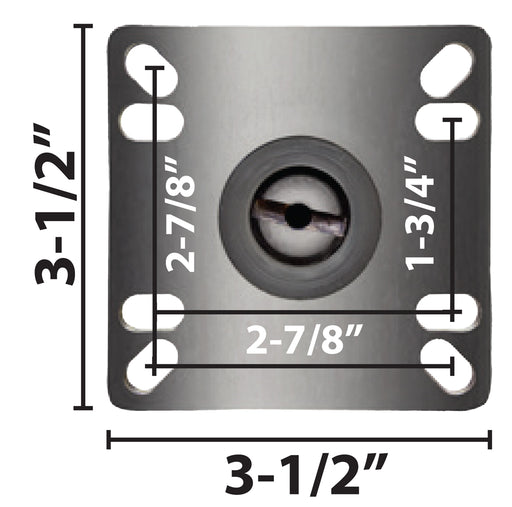 5" Polyurethane Swivel Universal Plate Caster With 3-1/2"x3-1/2" Plate & Brake-cityfoodequipment.com