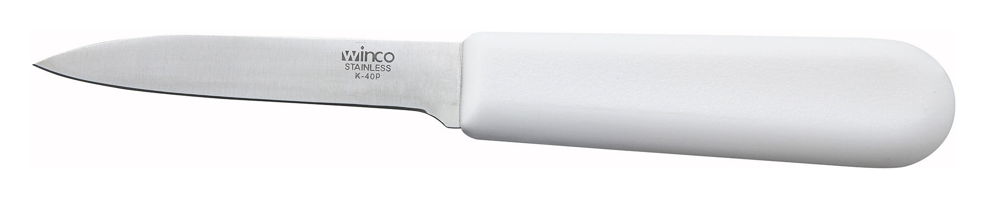 Paring Knife, White PP Hdl (12 Each)-cityfoodequipment.com
