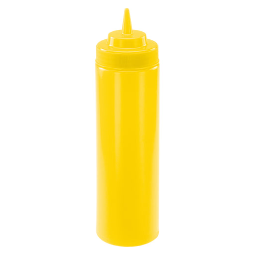 24oz Squeeze Bottles, Wide Mouth, Yellow, 6pcs/pk (8 Pack)-cityfoodequipment.com