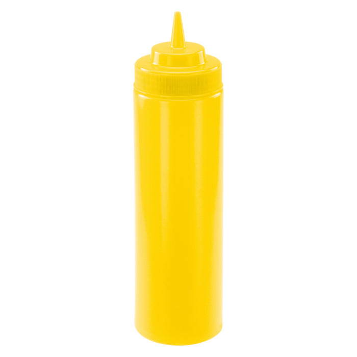 24oz Squeeze Bottles, Wide Mouth, Yellow, 6pcs/pk (8 Pack)-cityfoodequipment.com