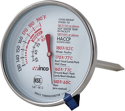 Meat Thermometer, 3" Dial, 5" Probe (12 Each)-cityfoodequipment.com