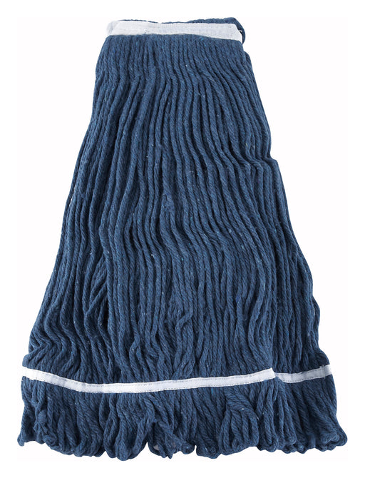 Mop Head, Blue Yarn, 32oz, 800g, Looped End (20 Each)-cityfoodequipment.com