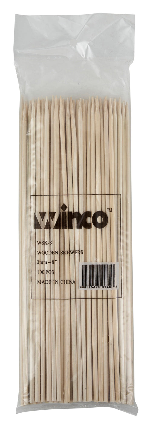 8" Bamboo Skewers, 100/bag (30 Bag)-cityfoodequipment.com