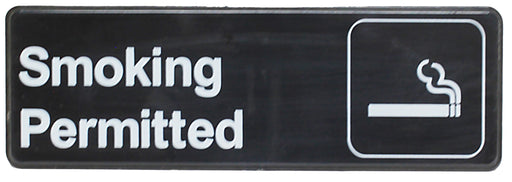 Sign 9" x 3" x 1/8", Smoking Permitted QTY-12-cityfoodequipment.com
