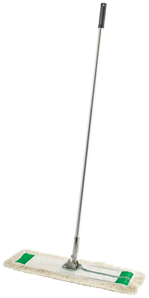 Dust Mop Set, Cotton, White, 24" x 5", 60"L Handle (12 Set)-cityfoodequipment.com