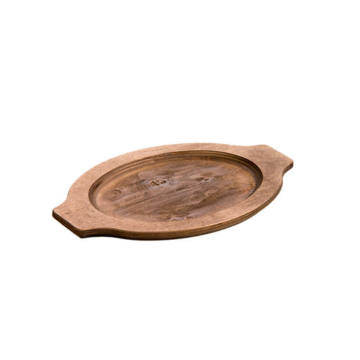Lodge UGOH Grip-Style Oval Wood Underliner, Walnut (QTY-6)-cityfoodequipment.com