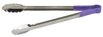 16" S/S Utility Tong, PP Hdl, Purple, Allergen Free (6 Each)-cityfoodequipment.com