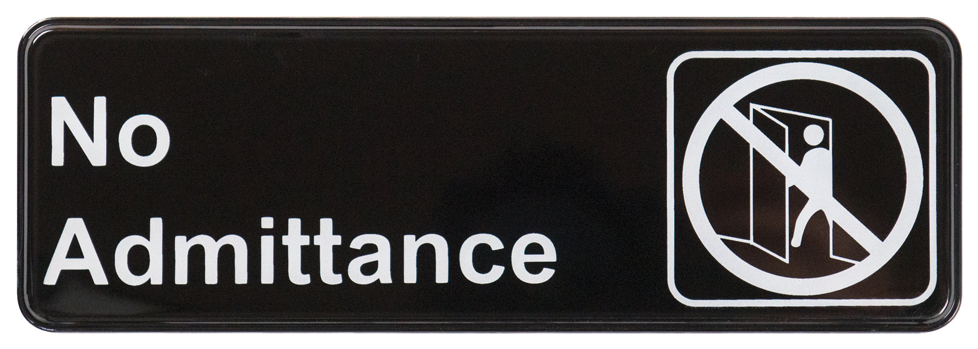Information Sign, "No Admittance", 3" x 9", Black (12 Each)-cityfoodequipment.com