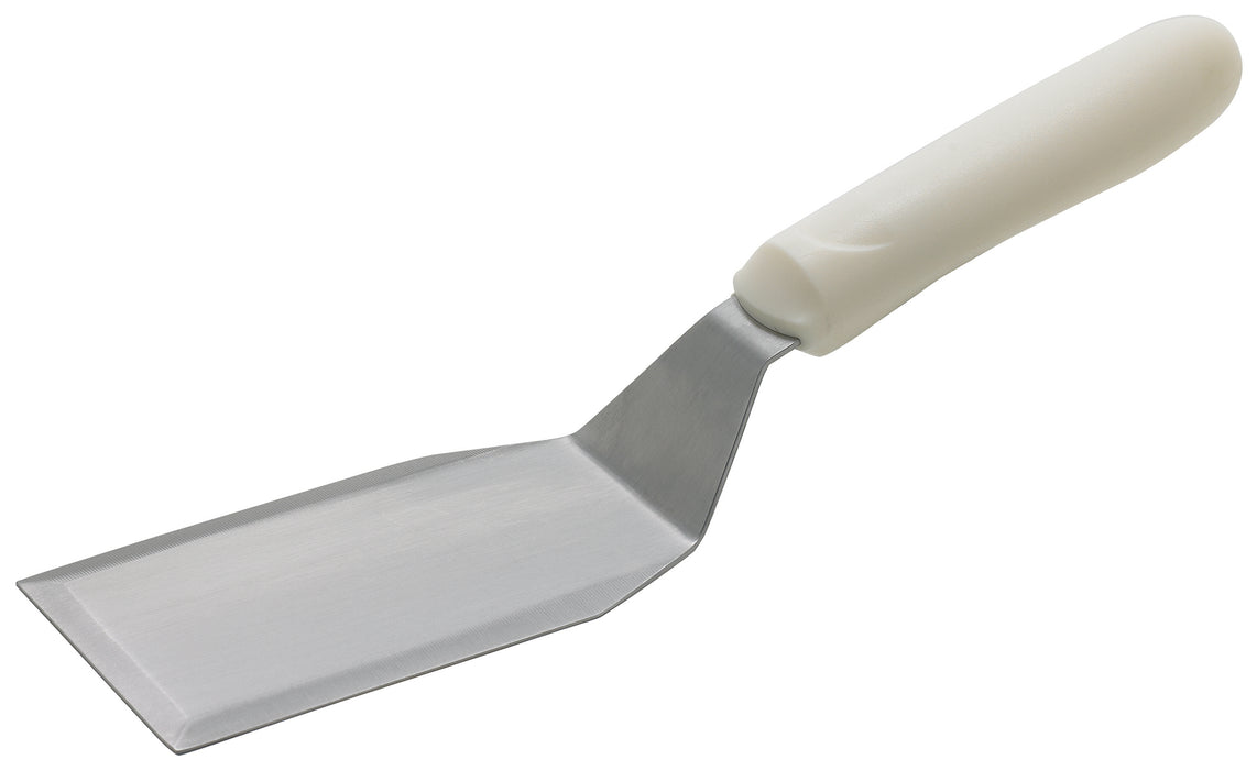 Hamburger Turner w/Offset, White PP Hdl, 5-1/8" x 2-7/8" Blade (12 Each)-cityfoodequipment.com