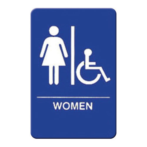 Information Sign, "Women/Accessible", 6" x 9", Braille (12 Each)-cityfoodequipment.com
